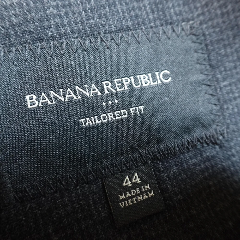 Banana Republic Blazer Mens 44 Gray Black Tailored Sport Coat Suit Jacket Top